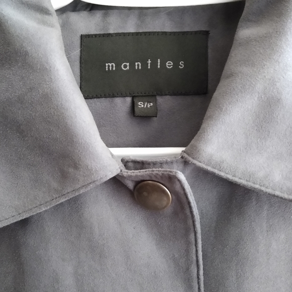 Faux suede grey trench coat - Picture 5 of 5